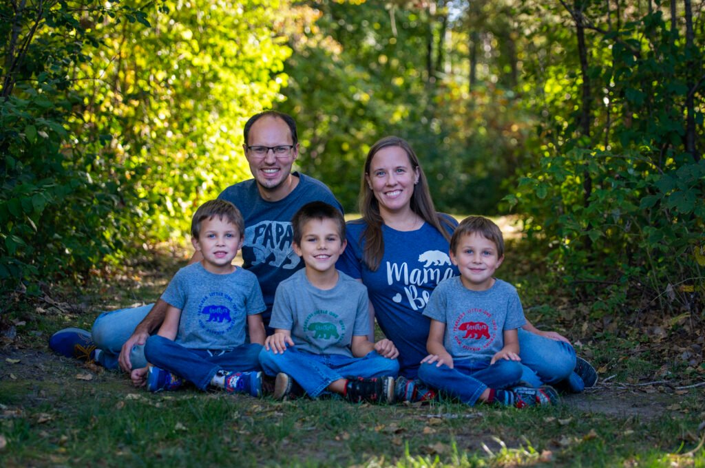 My family and myself, Nicole Prom. My family consists of my husband and three boys, including identical twins. I manage our family finances so we can live comfortably on one income.