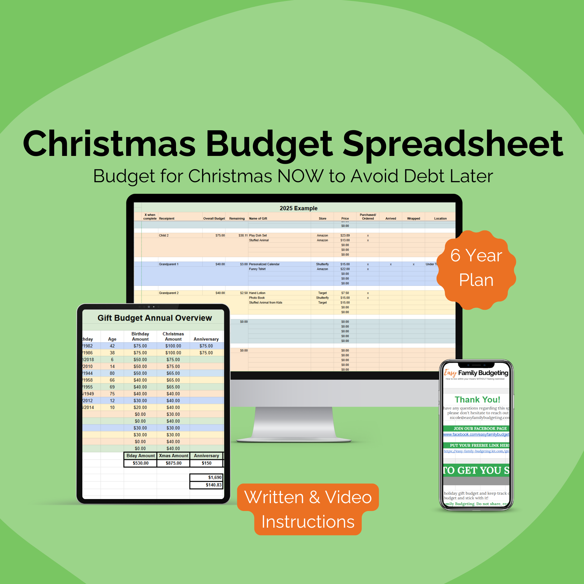Christmas Budget Tracker Google Sheet
