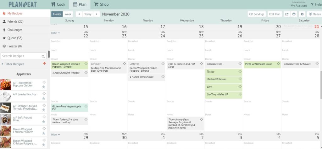 Plan to Eat Meal Planning Website